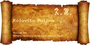 Kolovits Melina névjegykártya