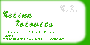 melina kolovits business card
